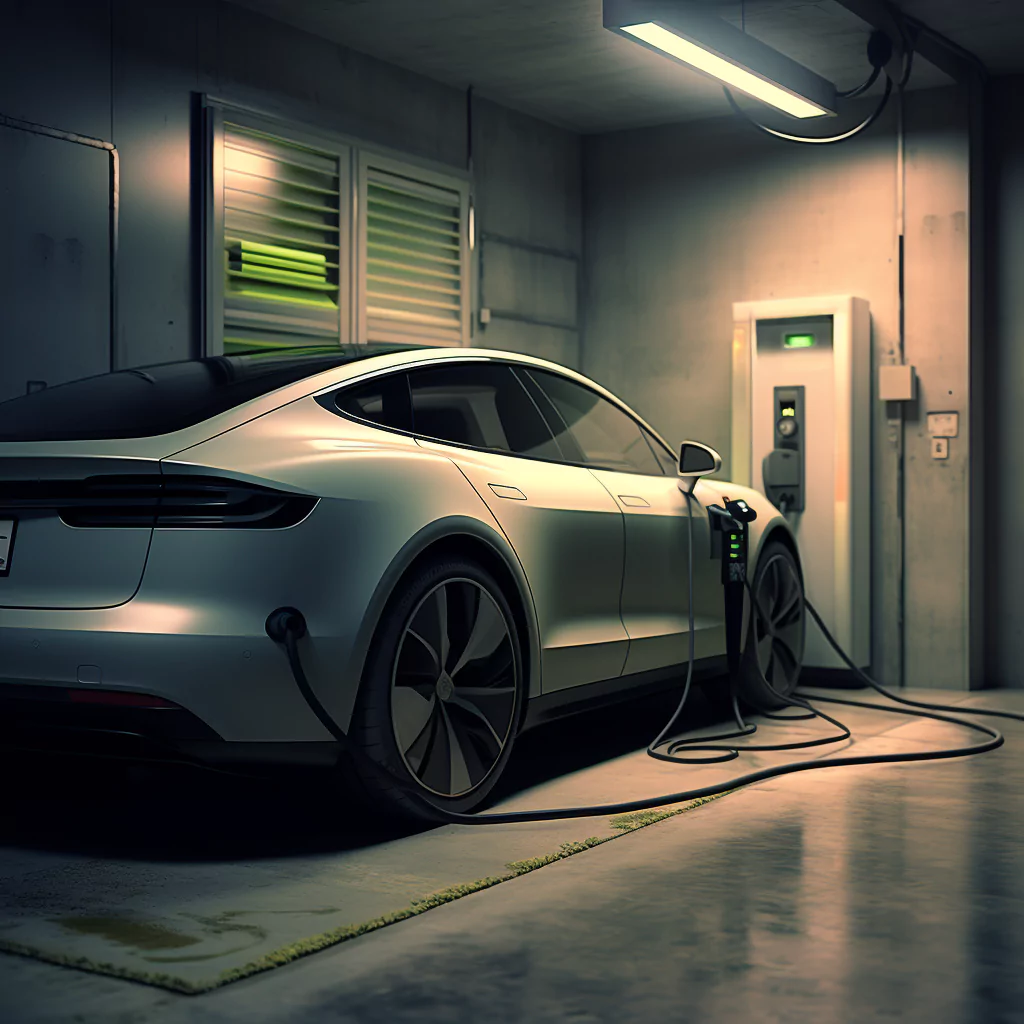 E-Auto lädt an einer Wallbox