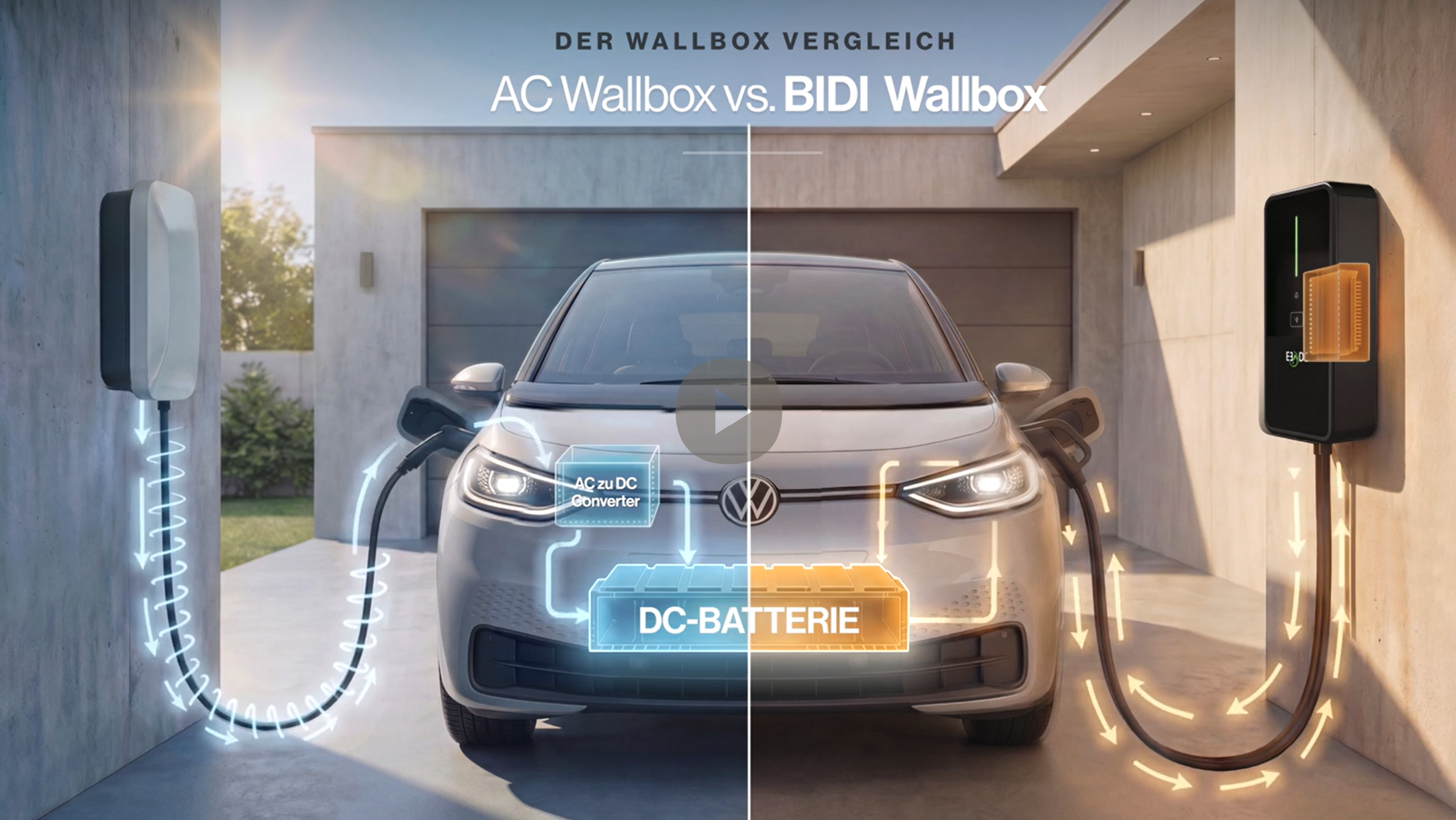Standard Wallbox vs. bidirektionale Wallbox
